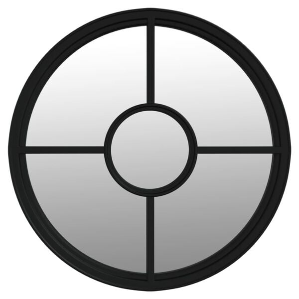 vidaXL Zrkadlo čierne 60x4 cm železo okrúhle interiérové