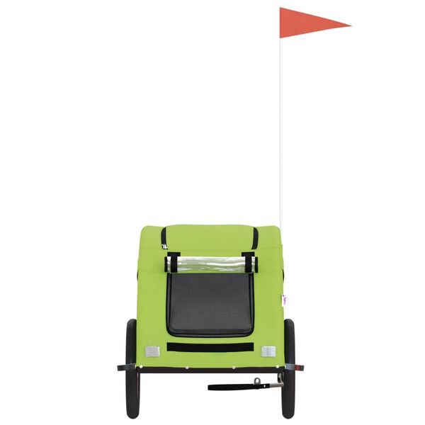 vidaXL Cyklovozík pre zvieratá, zelený, oxfordská látka, železo