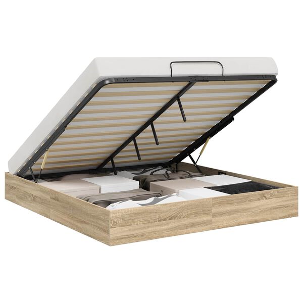 vidaXL Otomanov&yacute; posteľn&yacute; r&aacute;m s &uacute;ložiskom Sonoma dub 193 x 120 x 25 cm