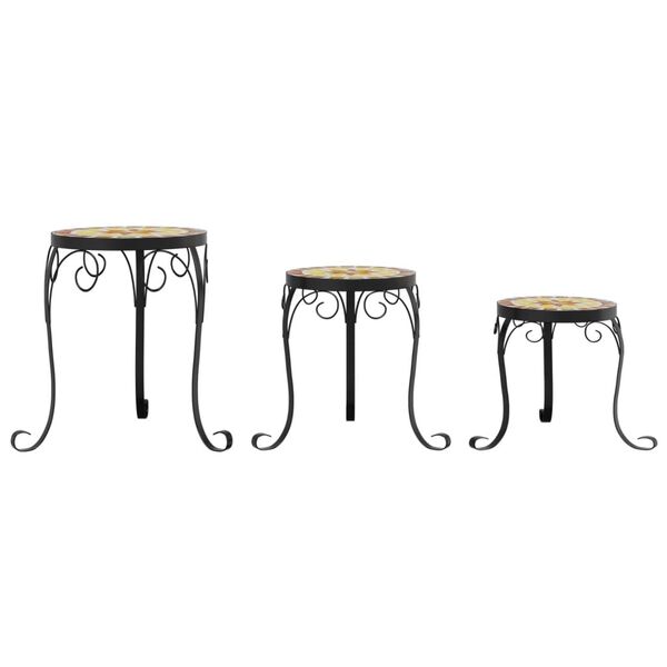 vidaXL Stojany na rastliny 3 ks, tehlovo biele, keramika