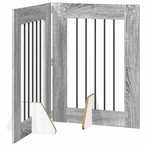 vidaXL Skladacia psia br&aacute;na so stojanmi 2 pcs Siv&aacute; sonoma 120,5 cm