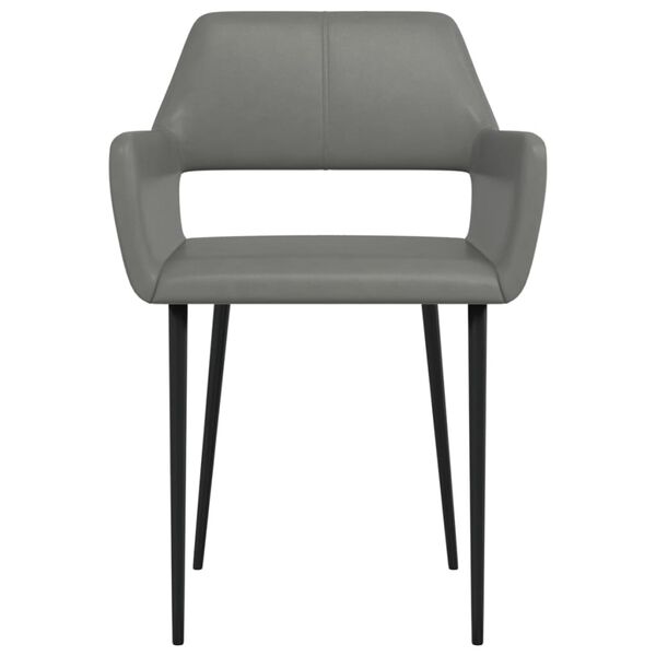 vidaXL Jedálenské stoličky 2 ks sivé umelá koža