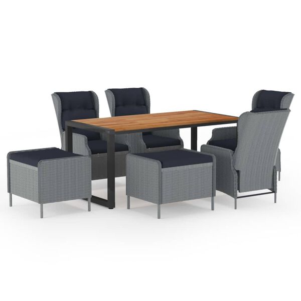 vidaXL 7-dielna z&aacute;hradn&aacute; jed&aacute;lensk&aacute; s&uacute;prava svetlosiv&aacute;