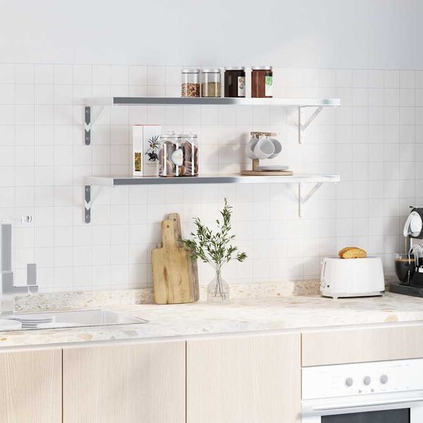 vidaXL Držiaky pol&iacute;c 4 ks 30x2,5x15,5 cm strieborn&aacute; nerezov&aacute; oceľ