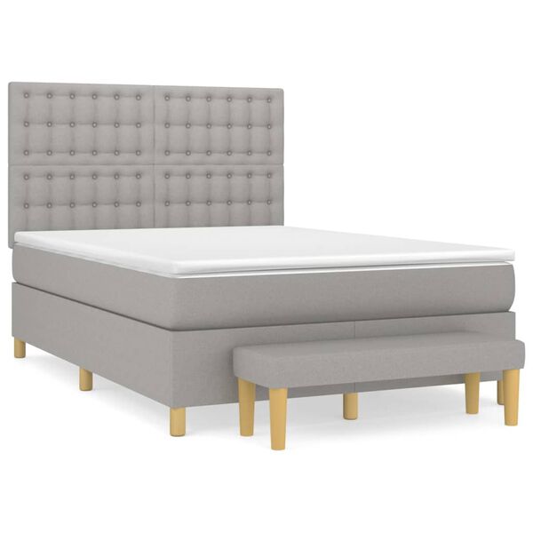 vidaXL Boxspring posteľ s matracom bledosiv&aacute; 140x200 cm l&aacute;tka