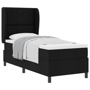 vidaXL Posteľ s pružinov&yacute;m r&aacute;mom s matracmi Čierna 80 x 200 cm l&aacute;tka