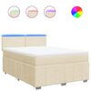 vidaXL Posteľn&yacute; r&aacute;m boxspring s matracom kr&eacute;mov&yacute; 140x200 cm l&aacute;tka