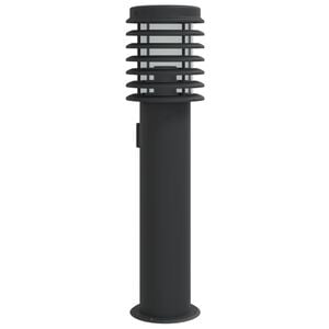 vidaXL Vonkaj&scaron;ia stojaca lampa z&aacute;suvka čierna 60 cm nehrdzavej&uacute;ca oceľ