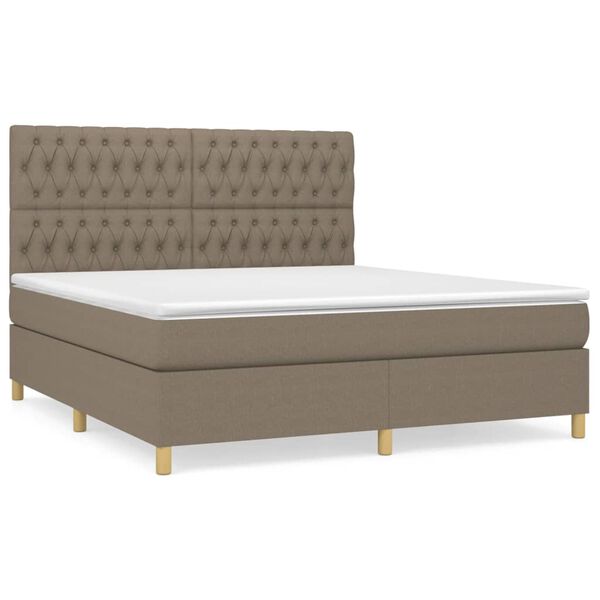 vidaXL Posteľn&yacute; r&aacute;m boxspring s matracom sivohned 180x200 cm l&aacute;tka
