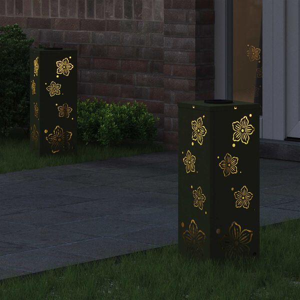 vidaXL Sol&aacute;rne LED svetlo na chodn&iacute;k 2 pcs Olivov&aacute; zelen&aacute;