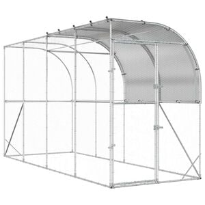 vidaXL Kurn&iacute;k proti stene Strieborn&aacute; 400 x 100 x 215 cm