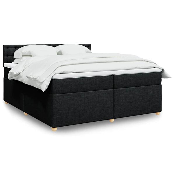 vidaXL Boxspring posteľ s matracom čierna 200x200 cm l&aacute;tka