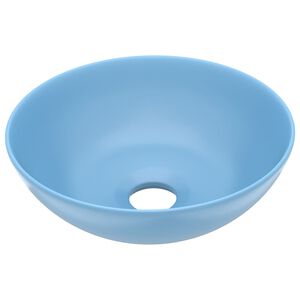 vidaXL Um&yacute;vadlo do k&uacute;peľne, keramika, svetlomodr&eacute;, okr&uacute;hle