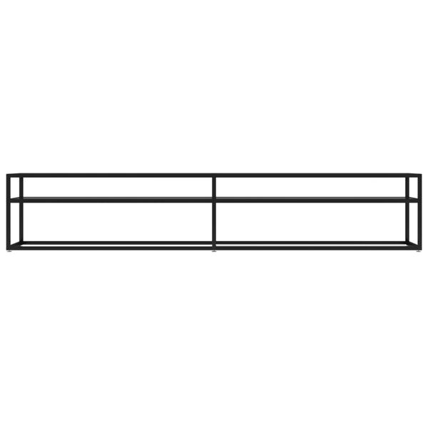 vidaXL TV stolík čierny 220x40x40,5 cm tvrdené sklo