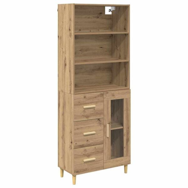vidaXL Highboard Remeseln&yacute; dub 69,5 x 34 x 180 cm Kompozitn&eacute; drevo