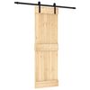 vidaXL Posuvn&eacute; dvere Pr&iacute;rodn&aacute; a čierna 70 x 210 cm
