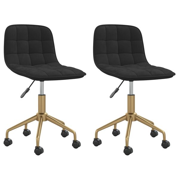 vidaXL Otočn&eacute; jed&aacute;lensk&eacute; stoličky 2 ks čierne zamatov&eacute;