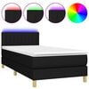 vidaXL Posteľ boxsping s matracom a LED čierna 80x200 cm l&aacute;tka