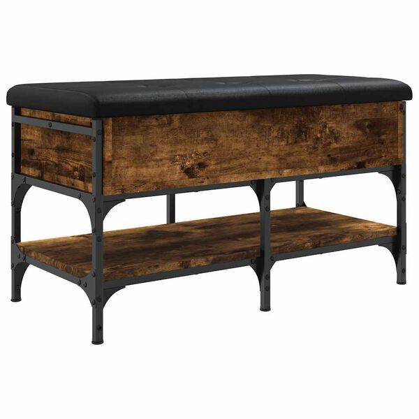 vidaXL Lavička na top&aacute;nky dymov&yacute; dub 82x42x45 cm kompozitn&eacute; drevo