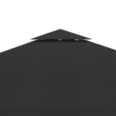vidaXL Dvojitá strieška na altánok 310 g/m², 3x3 m, čierna