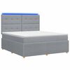 vidaXL LED boxspring posteľ s matracom Svetlosiv&aacute; 160 x 200 cm L&aacute;tka