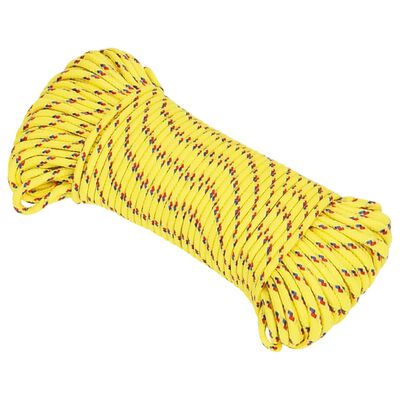 vidaXL Lodné lano žlté 5 mm 25 m polypropylén