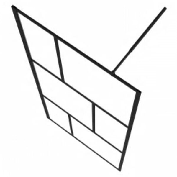 vidaXL Sprchov&aacute; z&aacute;stena s tvrden&yacute;m sklom čierna 90x195 cm