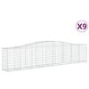 vidaXL Obl&uacute;kov&eacute; gabionov&eacute; ko&scaron;e 9 ks 400x50x80/100cm pozinkovan&eacute; železo