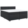 vidaXL Boxspring posteľ s matracom čierna 200x200 cm umel&aacute; koža