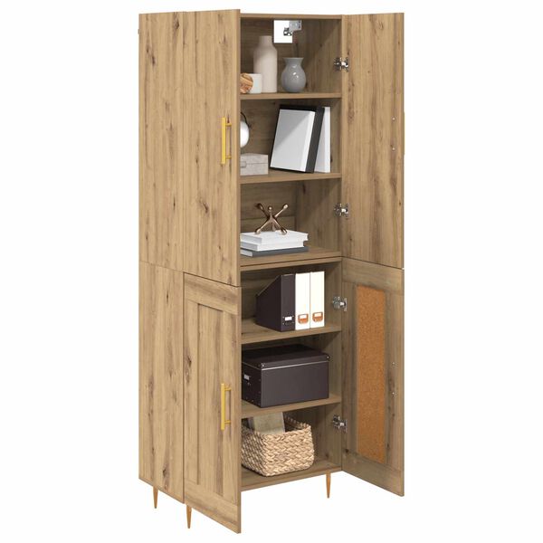 vidaXL Highboard Remeseln&yacute; dub 69,5 x 34 x 180 cm Kompozitn&eacute; drevo