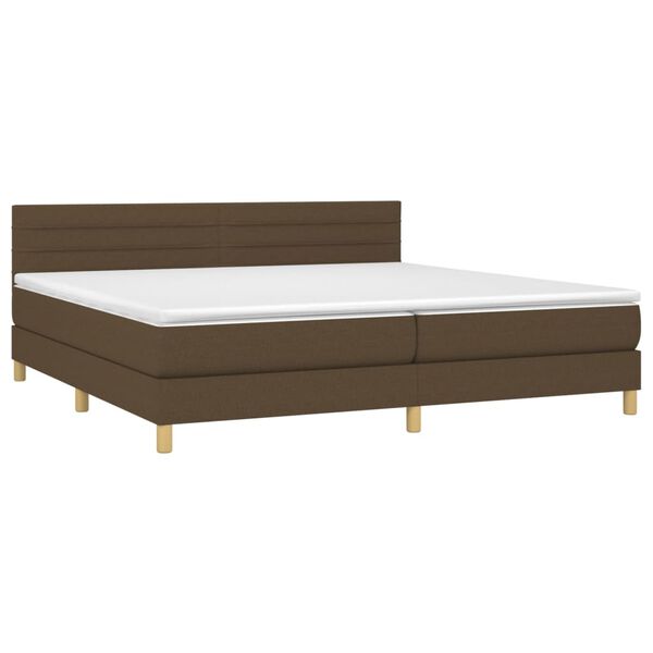vidaXL Boxspring posteľ s matracom tmavohned&aacute; 200x200 cm l&aacute;tka