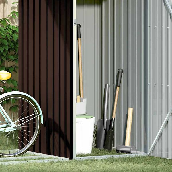 vidaXL Z&aacute;hradn&aacute; k&ocirc;lňa na palivov&eacute; drevo hned&aacute; 245x98x159 cm pozinkovan&aacute; oceľ