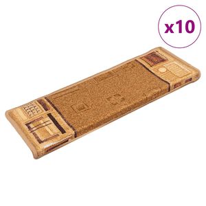 vidaXL N&aacute;&scaron;ľapy na schody samolepiace 10 ks 65x21x4 cm b&eacute;žov&eacute;