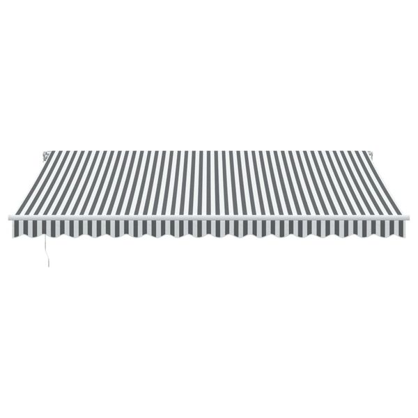 vidaXL Ručne zaťahovacia mark&iacute;za s LED antracit a biela 450x350 cm