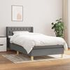 vidaXL Boxspring posteľ s matracom tmavosiv&aacute; 90x190 cm l&aacute;tka