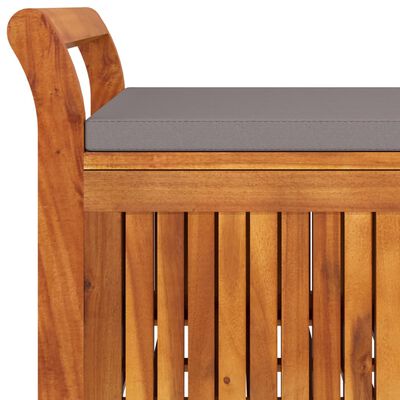 vidaXL Záhradná úložná lavica s vankúšom 126 cm masívne akáciové drevo