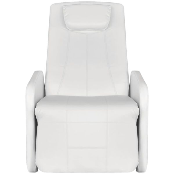 vidaXL Masážne kreslo, biele, umelá koža