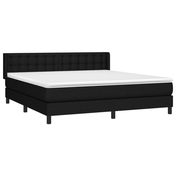 vidaXL Posteľn&yacute; r&aacute;m boxspring s matracom čierny 180x200 cm l&aacute;tka
