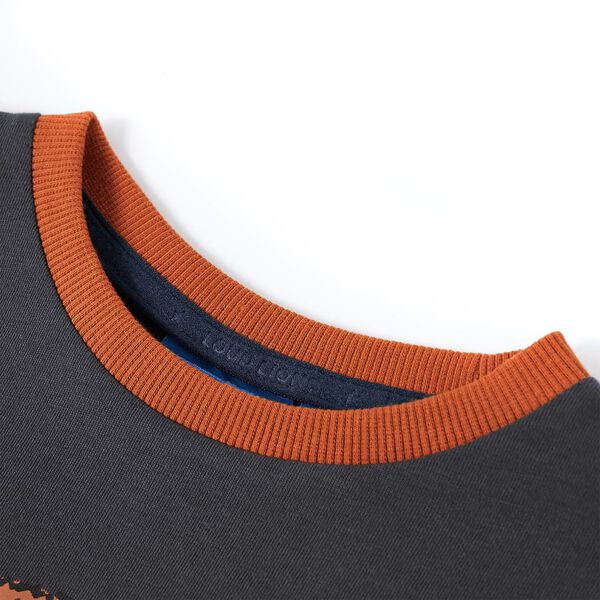 Detské tričko s dlhými rukávmi antracitové 92