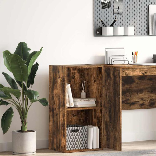 vidaXL Knižnica dymový dub 40x30x77 cm kompozitné drevo