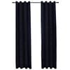 vidaXL Zatemňovacie závesy s očkami 2 ks, zamat, čierne 140x175 cm