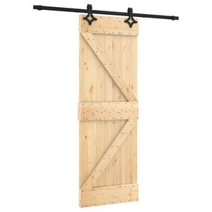 vidaXL Posuvn&eacute; dvere Pr&iacute;rodn&aacute; a čierna 70 x 210 cm