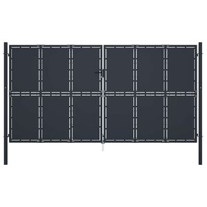 vidaXL Z&aacute;hradn&aacute; br&aacute;na z ocele 400x200 cm antracitov&aacute;