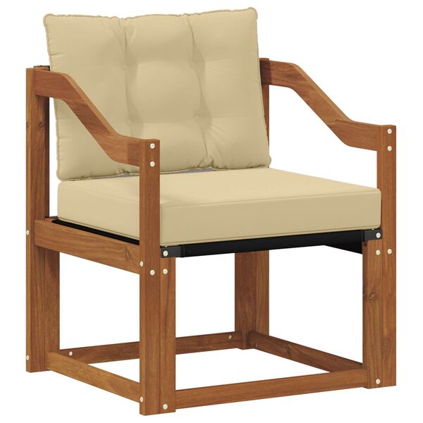 vidaXL Vonkaj&scaron;ia pohovka Mas&iacute;vne ak&aacute;ciov&eacute; drevo a textil&eacute;n Pr&iacute;rodn&aacute;