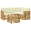 vidaXL Z&aacute;hradn&aacute; s&uacute;prava gaučov 5 pcs Biela a kr&eacute;mov&aacute; 59 x 59 x 37 cm