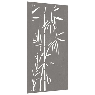 vidaXL Záhradná dekorácia 105x55 cm kortenová oceľ dizajn bambusu