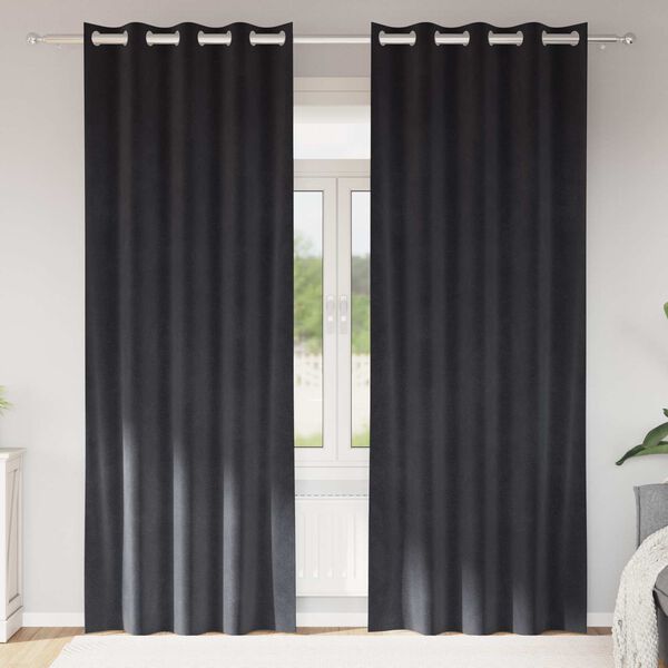 vidaXL Zatemňovacie z&aacute;vesy 2 pcs Tmavo &scaron;ed&aacute; 140 x 245 cm Zamat