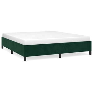 vidaXL Posteľ bez matraca tmavozelen&yacute; 160x200 cm zamat