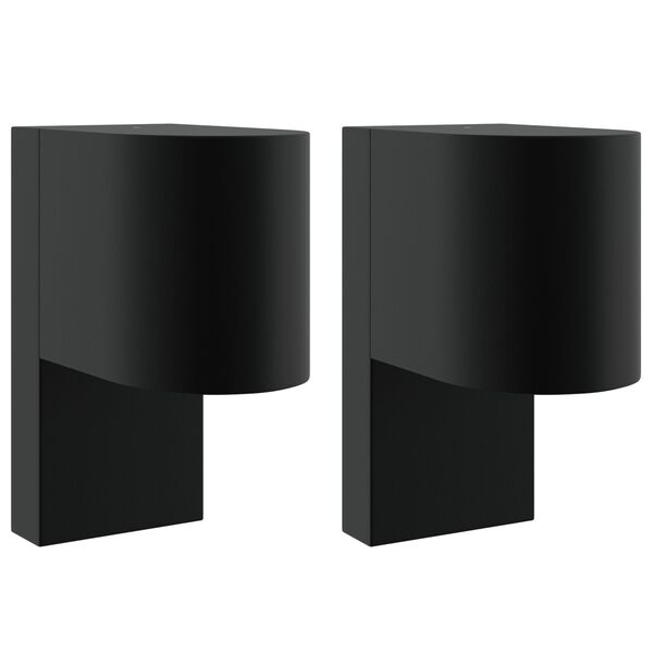 vidaXL Exteri&eacute;rov&eacute; n&aacute;stenn&eacute; svietidlo 2 pcs Čierna 12 x 7 x 15 cm