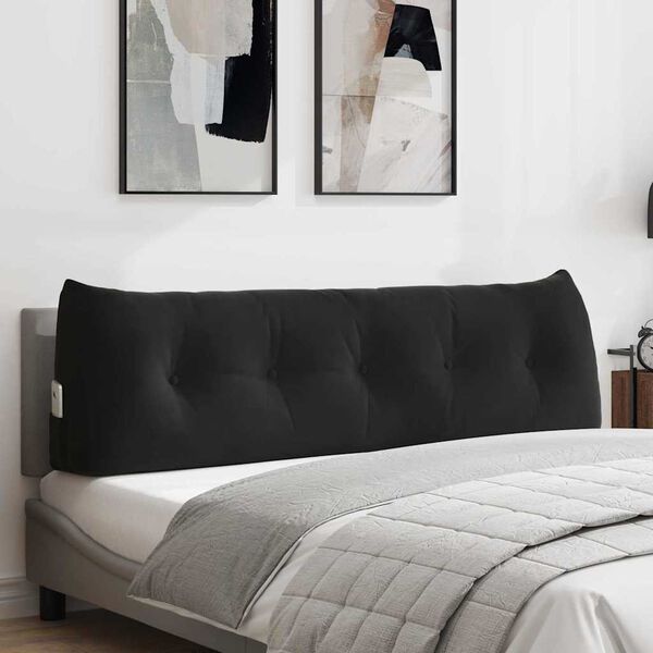 vidaXL Podu&scaron;ka na chrb&aacute;t Čierna 160 x 24 x 50 cm Zamat